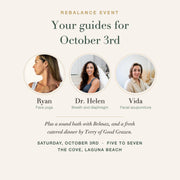 Your guides for October 3rd: Ryan for face yoga, Dr. Helen for breath and diaphragm, Vida for facial acupuncture
